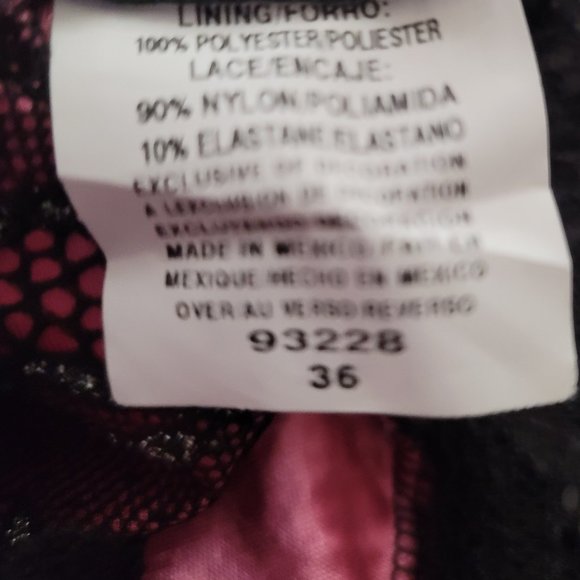 NWOT Fuchsia Lace-Sleeve Corset - Sz 36 - Picture 6 of 6